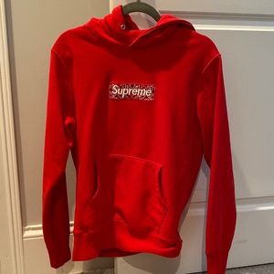 Supreme red bandana box logo hoodie